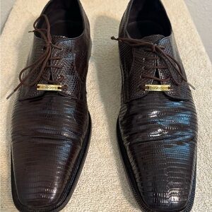 Men's Brown Genuine Lizard Studio Belvedere Olivo/H14 Size 9.5